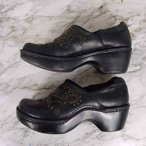 ARIAT Strathmore Studded Clogs Black Leather slip-on Platform size 9.5 women's - Picture 5 of 9